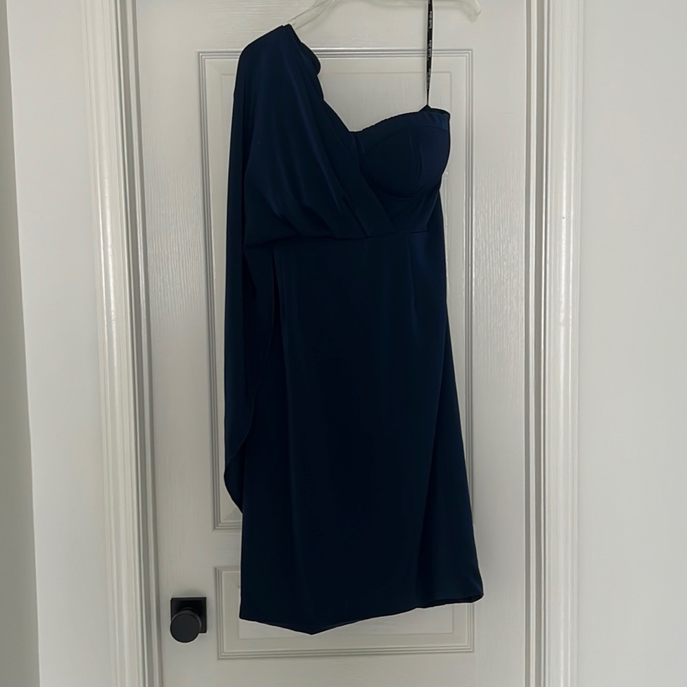 Navy dress from Nordstrom. Work once as a bridesmaid